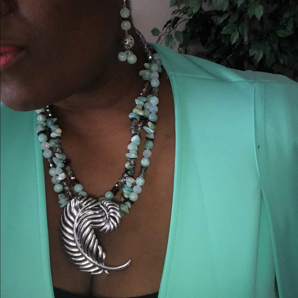 Luxurious Jade & Jasper Italian made necklace set! - Picture 6 of 6